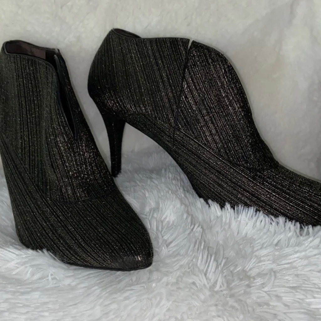 Stuart Weizmann Metallic Black Bootie